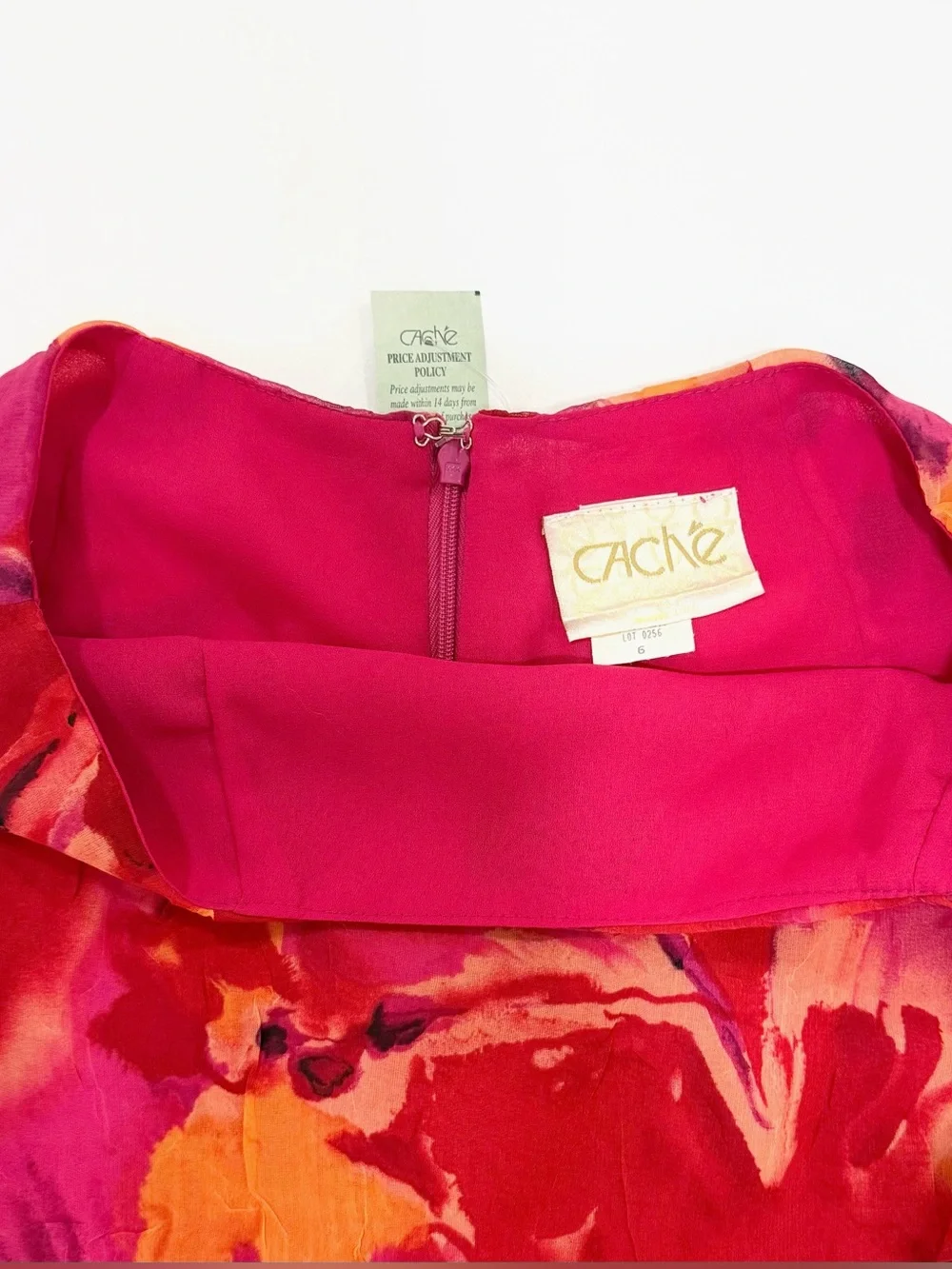 NWT Cache floral multicolored orange, red, fucsia Pink skirt |Size 6